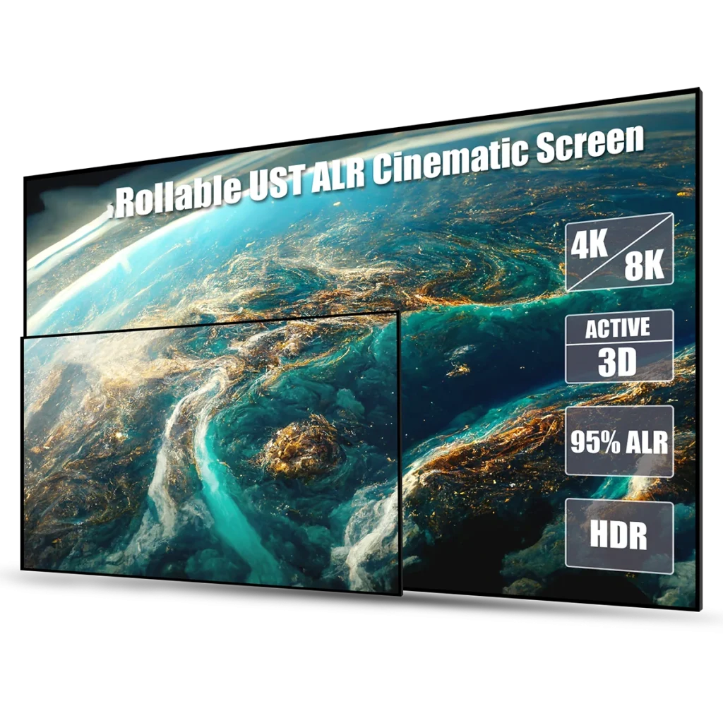 AWOL 100Inch ALR Projector Cinematic Screen UST 16:9 170° Viewing Angle Ambient 95% Ceiling Light Giant Cinema Screen