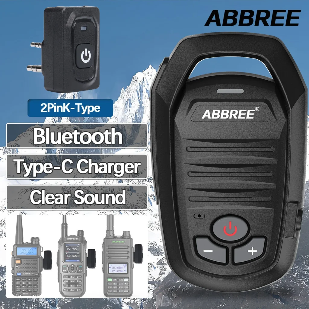 ABBREE AR-639 Wireless Handheld bluetooth Microphone Speaker Type-C for Baofeng UV-5R UV-21 PRO Quansheng UV-K5 K6 TK11 Walkie Talkie