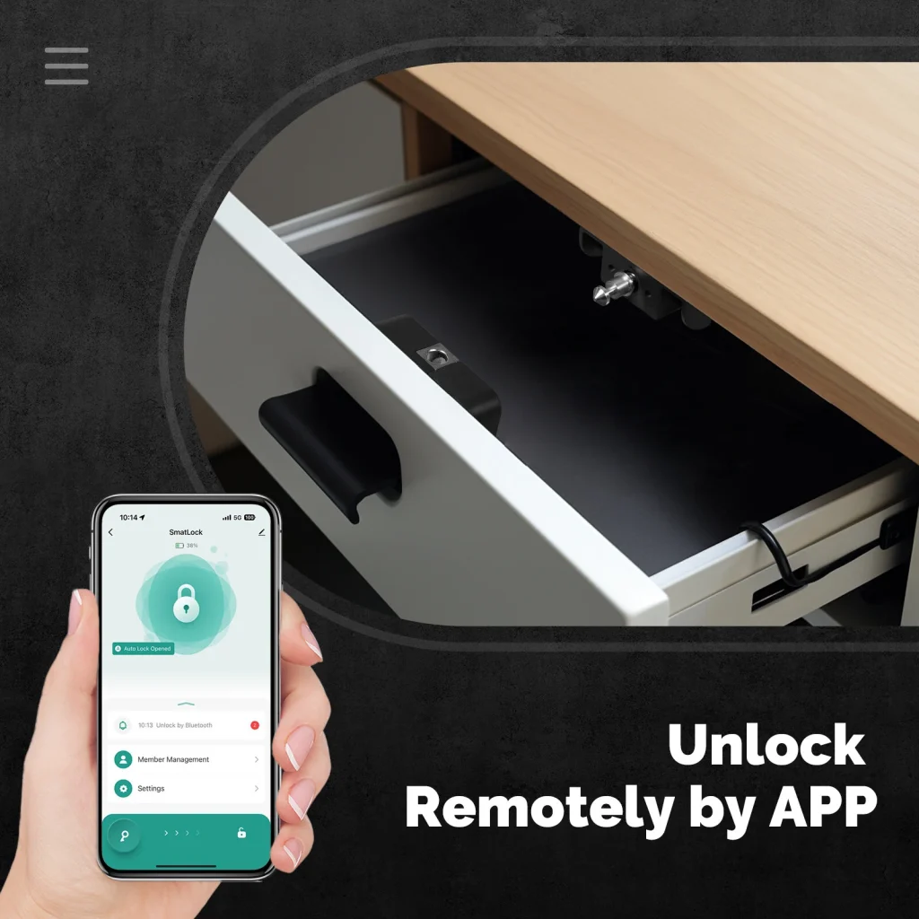 MOES Tuya bluetooth Smart Cabinet Lock App Remote Control IC Card Keyless Entry Unlock Door Locker 250 Users Auto Lock Smart Home Security for Wood Glass Furniture Drawer