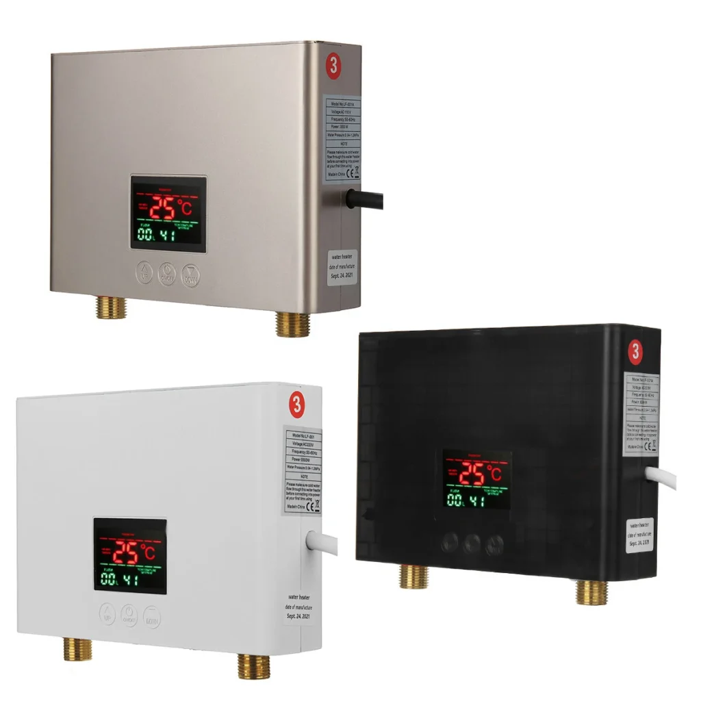 NovuLife Instant with Remote Control Water Heater Wall Mounted Electric Hot Water Heater Thermostat Fast Heating Kitchen Bathroom Shower