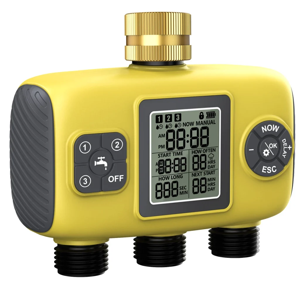 YZD06 Smart Irrigation Controller 3 Programmable Zones Timer Waterproof IP55 Anti-UV Material for Gardens and Nurseries