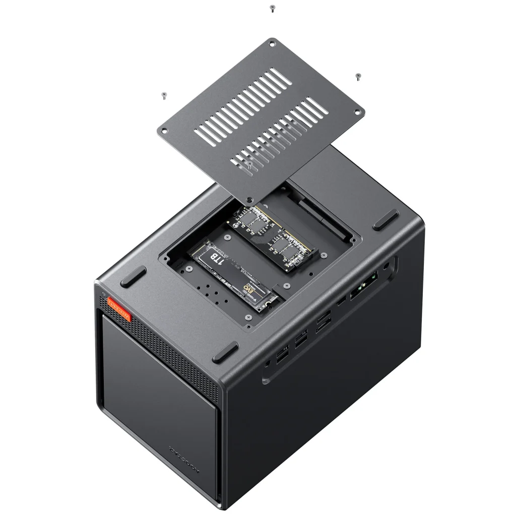 AOOSTAR WTR Pro NAS Mini PC Intel Alder Lake N100 Quad-Core 16GB DDR4 RAM 512GB SSD 4 Bays 90T Storage Dual 2.5G Ethernet Ports Windows 11 4K Triple Screen Display Mini Computer