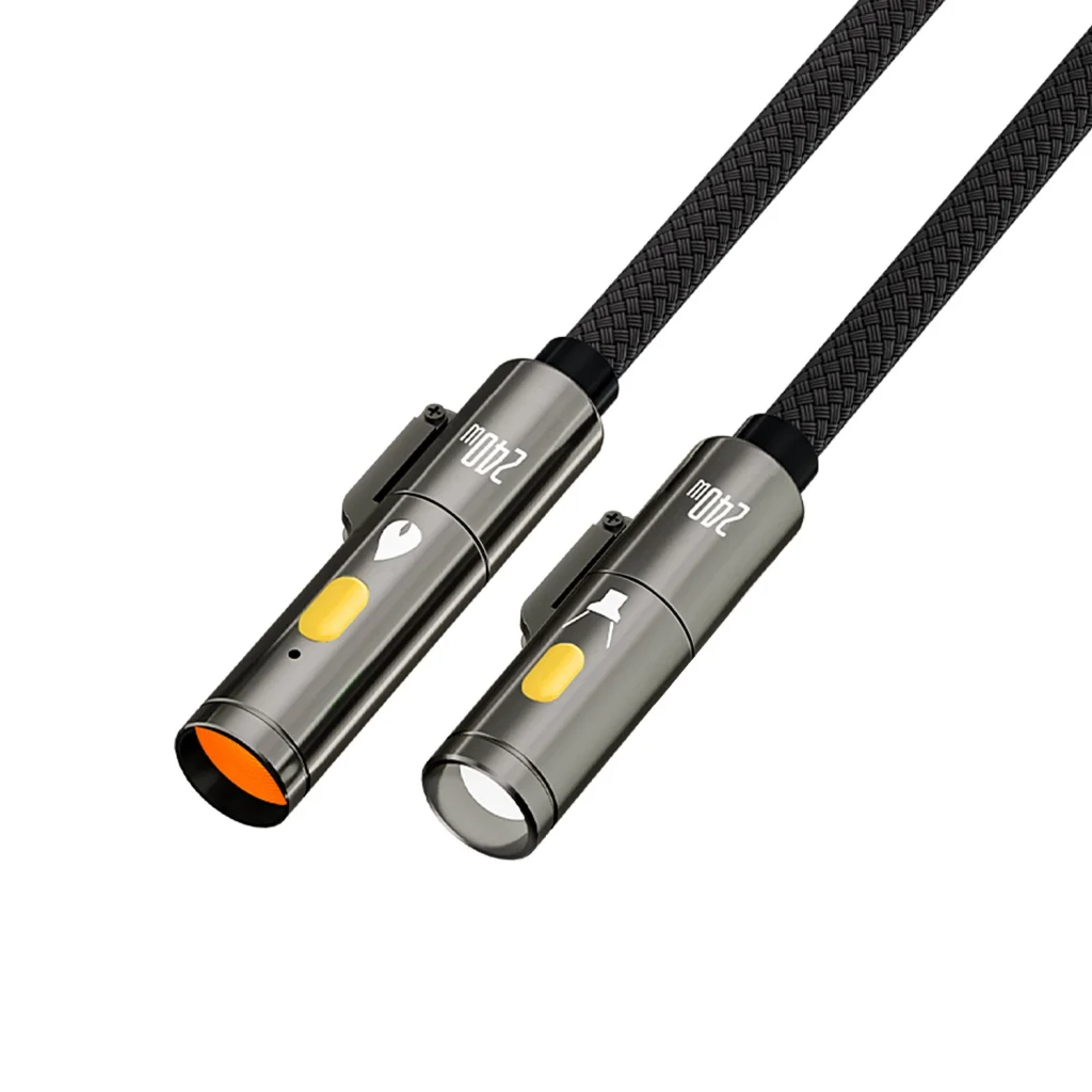 BlitzWolf® BW-HDC9 4-in-1 240W Fast Charging Outdoor Lighting Cigarete Lighter 1.2M 2M Nylon Braid 480Mbps Data Cable