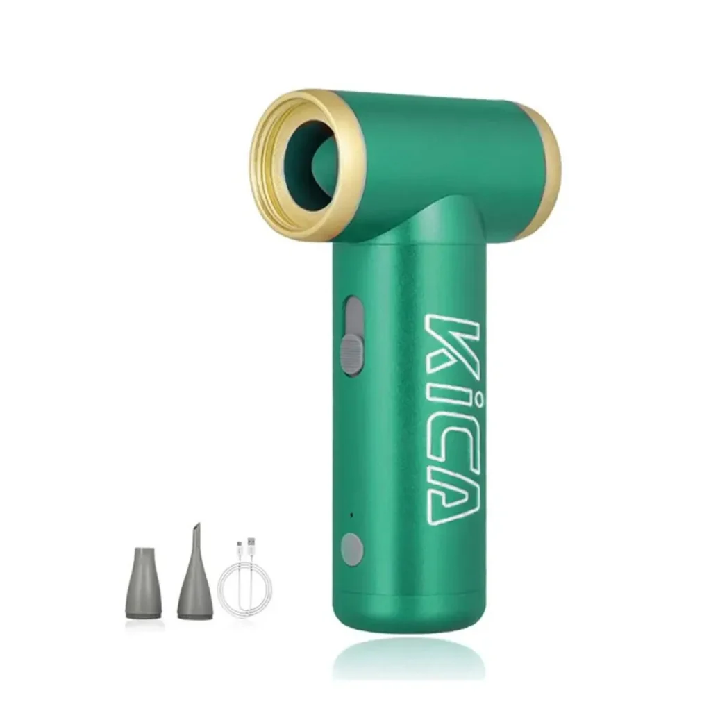 KICA Jet Fan 2 Turbo Fan Electric Air Blower Dust Cleaner Portable Cordless Rechargeable 300g with 100000 RPM Brushless Motor High Pressure Air Flow for Home Office Car Electronics Cleaning