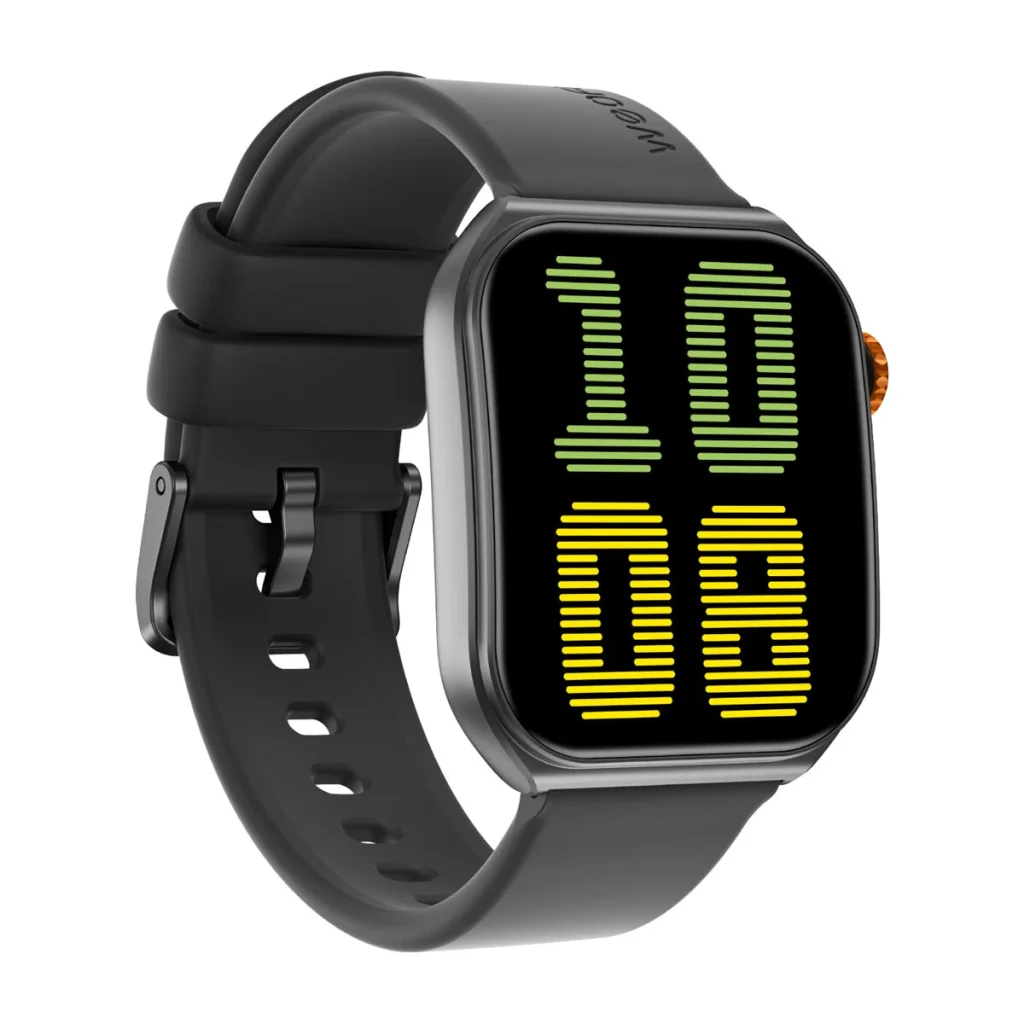 Weofly Edge 2 1.85inch AMOLED Curved Dislay 60Hz Refresh Rate Smooth 3ATM Waterproof Voice Assistant bluetooth Call Heart Rate Blood Oxygen Monitor Sleep Monitoring Breathing Exercise Stress Tracker Female Health Multi-sport Modes Smart Watch