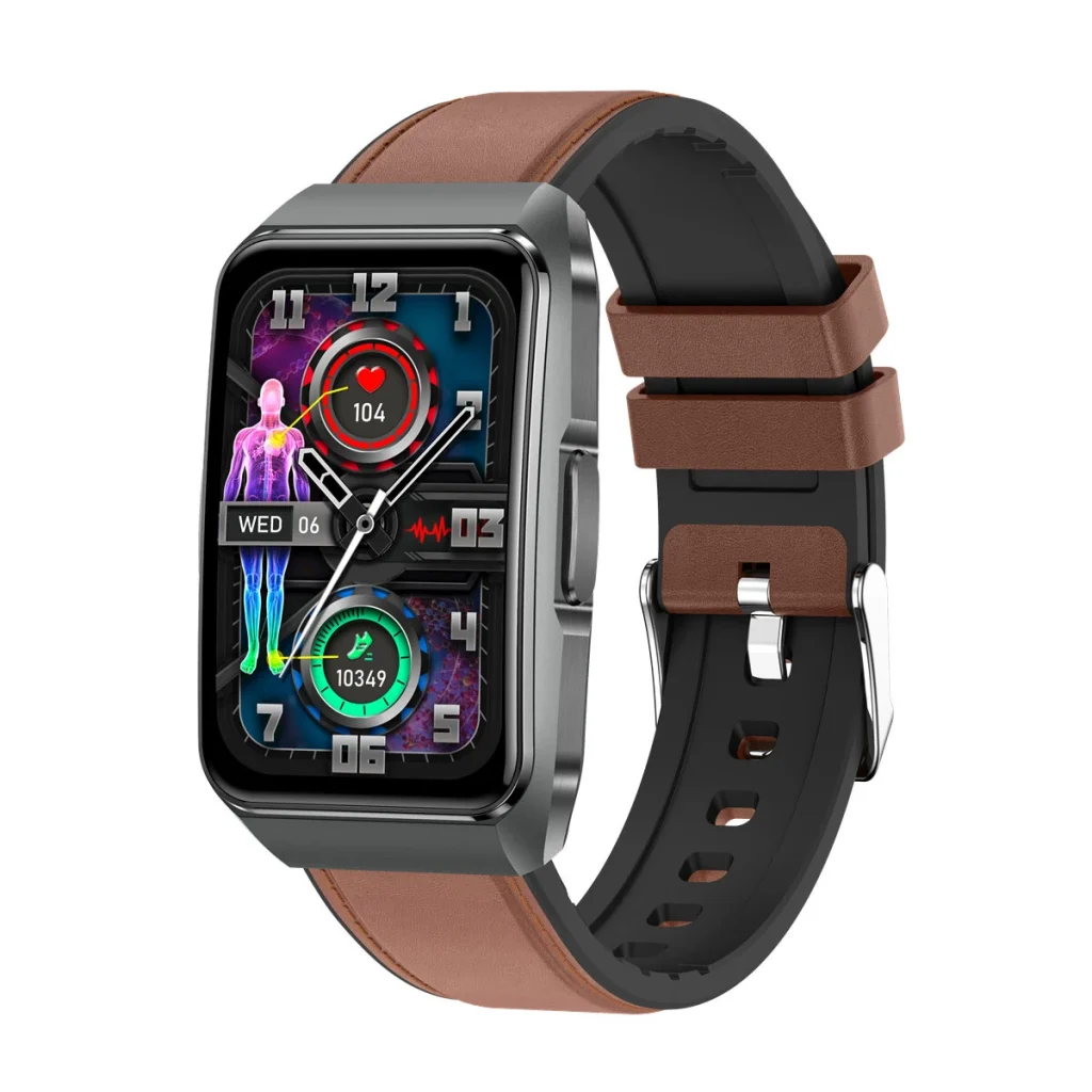 ET650 1.57inch HD Screen ECG HRV Lorenz Analysis Micro-physical Examination Heart Rate Blood Pressure Blood Composition SpO2 Monitor Sleep Monitoring Non-invasive Blood Glucose Measurement SOS Emergency Call Respiratory Training Metto IP68 Smart Watch