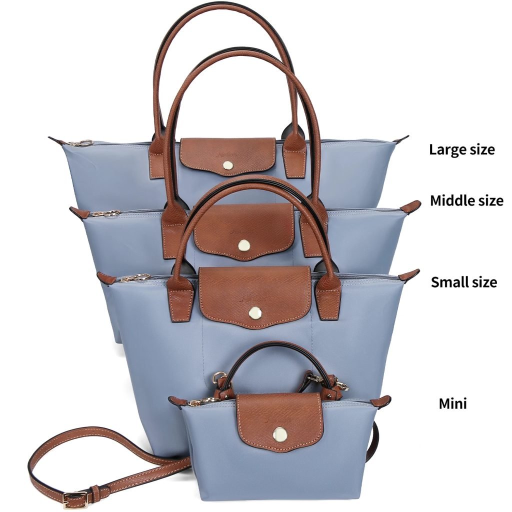 Stylish handbag with multiple pockets – Large capacity shoulder bag cum tote for work, school and travel – Durable nylon with zi