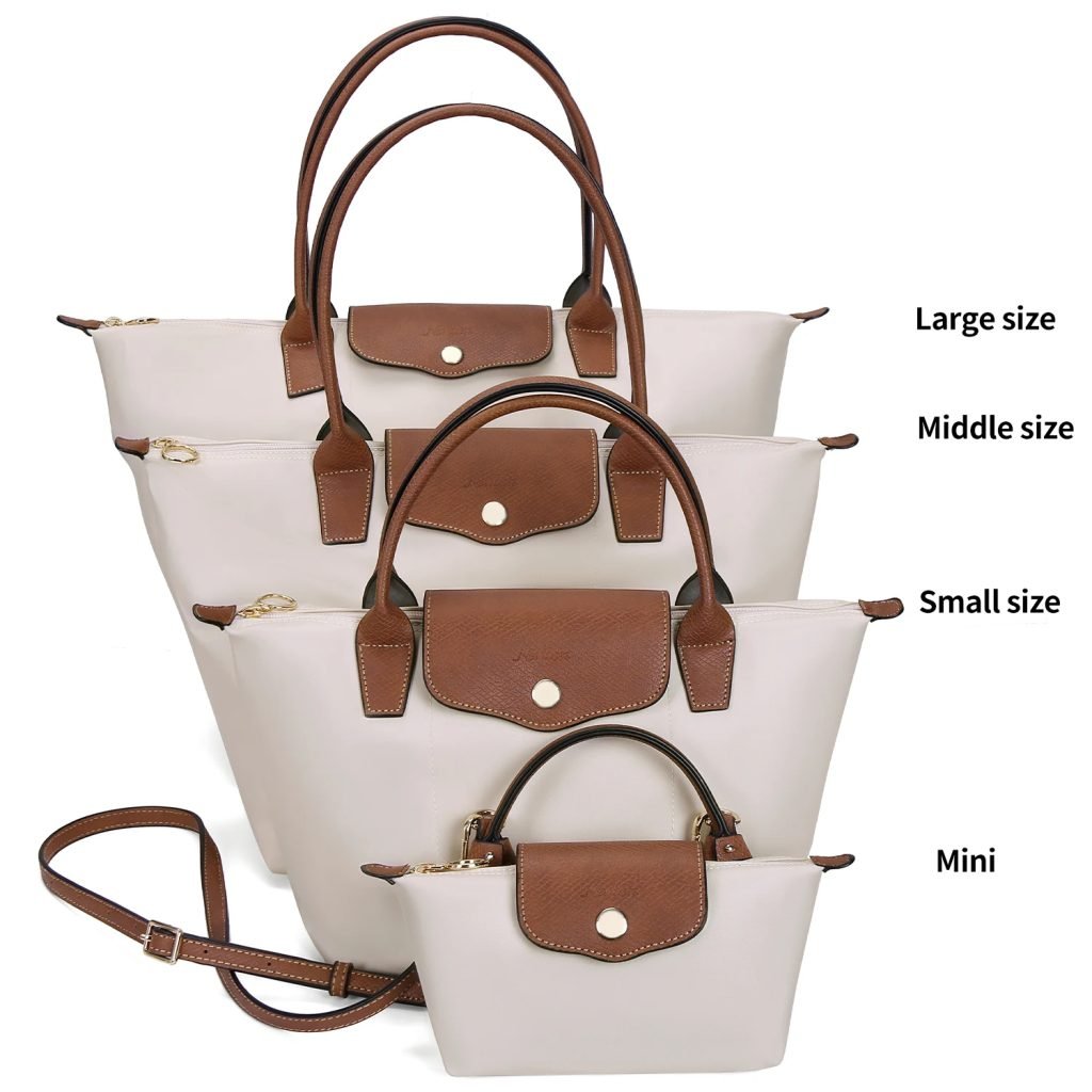 Stylish handbag with multiple pockets – Large capacity shoulder bag cum tote for work, school and travel – Durable nylon with zi