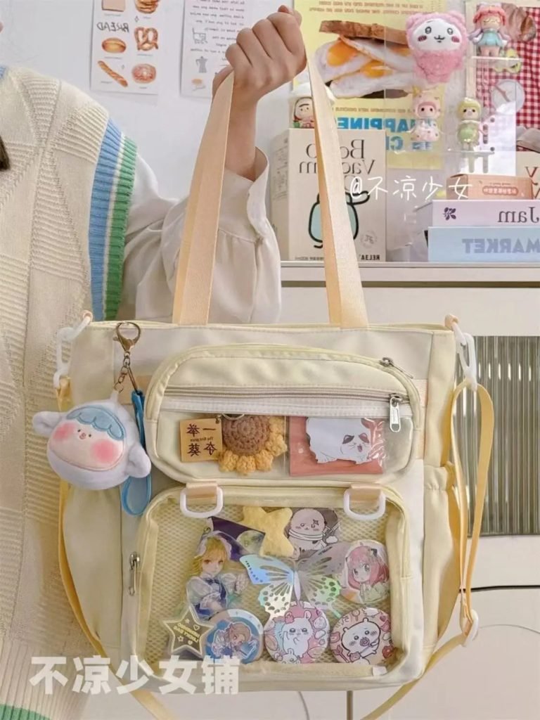 JIAERDI Transparent Blue Ita Bag Handbag Women Anime Portable Large Capacity Shoulder Tote Bag Female Nylon Crossbody Bags Girls