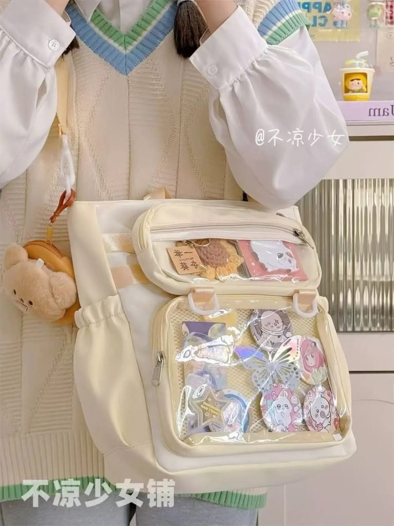 JIAERDI Transparent Blue Ita Bag Handbag Women Anime Portable Large Capacity Shoulder Tote Bag Female Nylon Crossbody Bags Girls