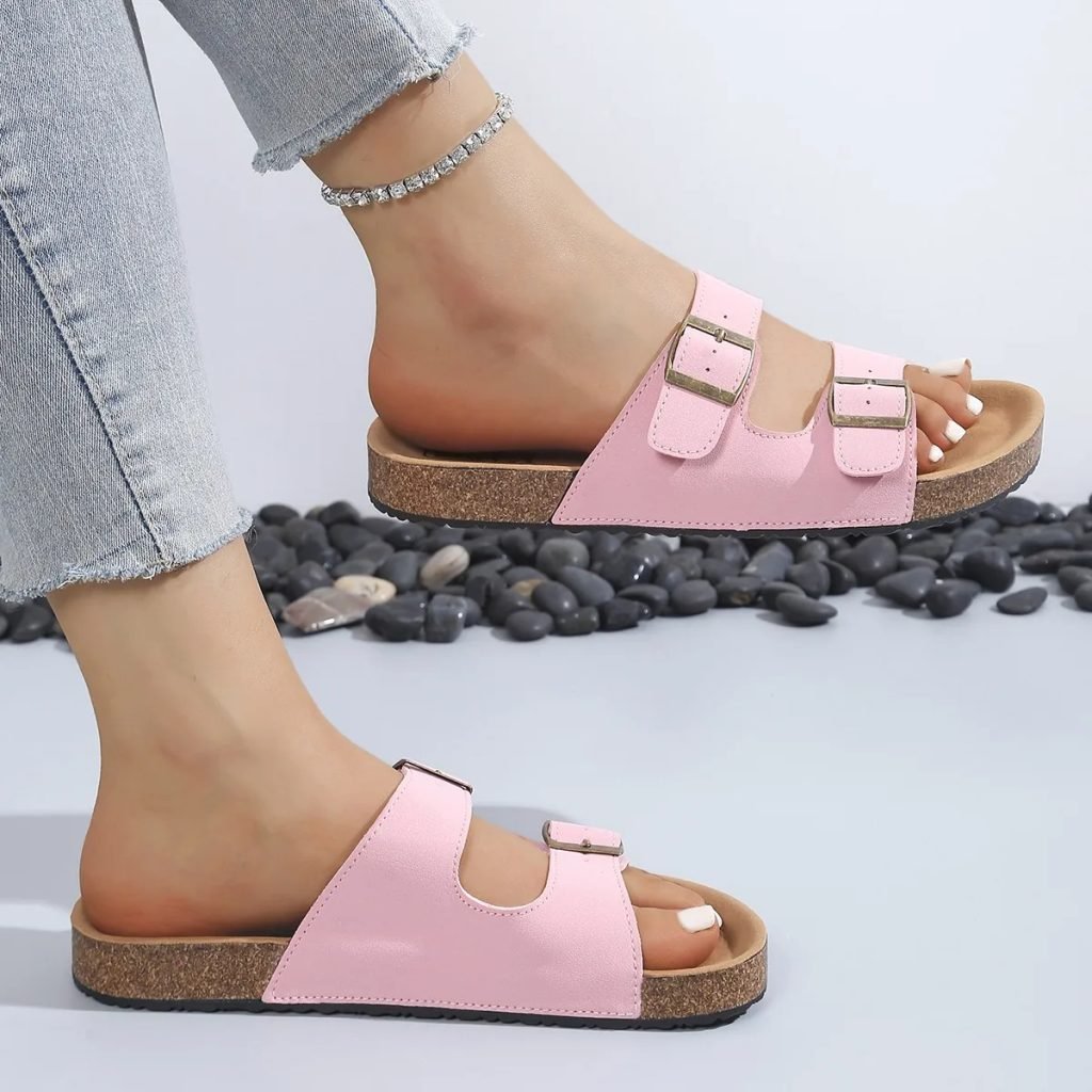 2025Classic Cork Sandals For Women Men Fashion Soft Thick Sole Cork Slippers Summer Beach Sandals Home Open Toe Flat Sandals