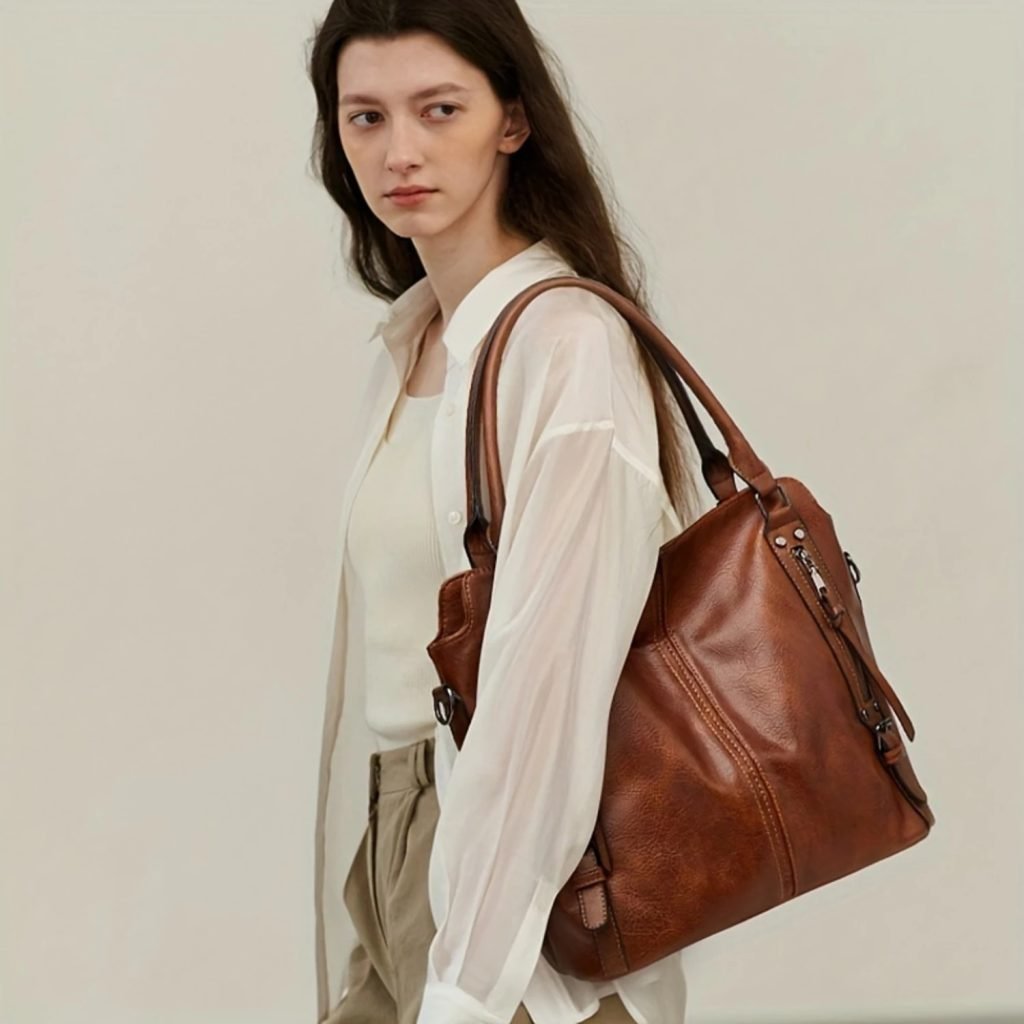 2PC Set Purses Tote Bag For Women, Handbags PU Leather Large Shoulder Bag,  Cow Pattern Work Bags With Multi-Pockets, Designer H