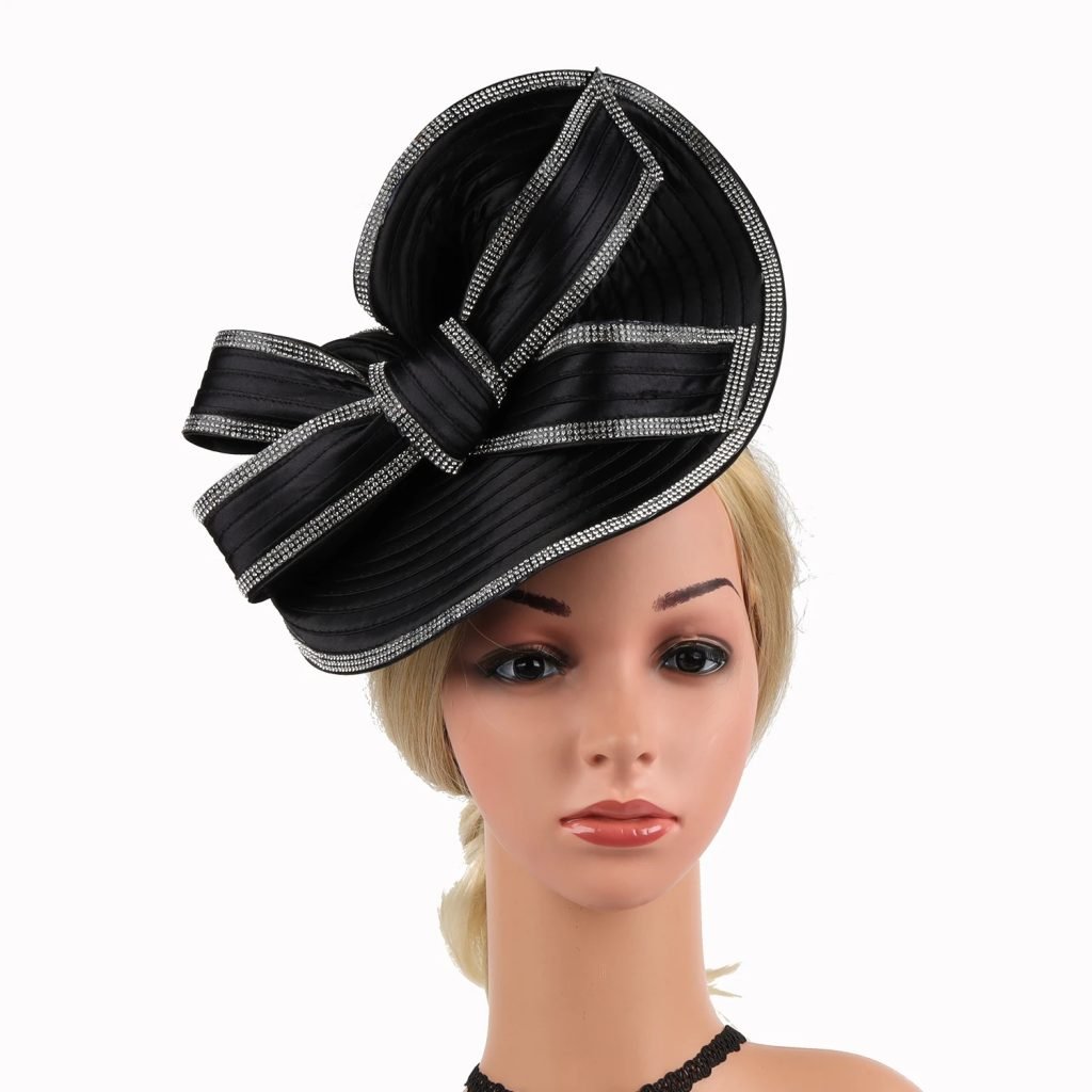 Women Fascinators Millinery Hat Party Wedding Hat Wide Brim Fedora Kentucky Derby Headpiece Church Hair Accessories Headwear