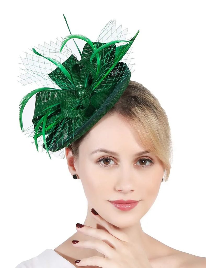2025 New Teardrop Sinamay Loop Veil and Feather Fascinator Formal Hat Kentucky Derby,Ascot, Melbourne Cup,Church Headpiece