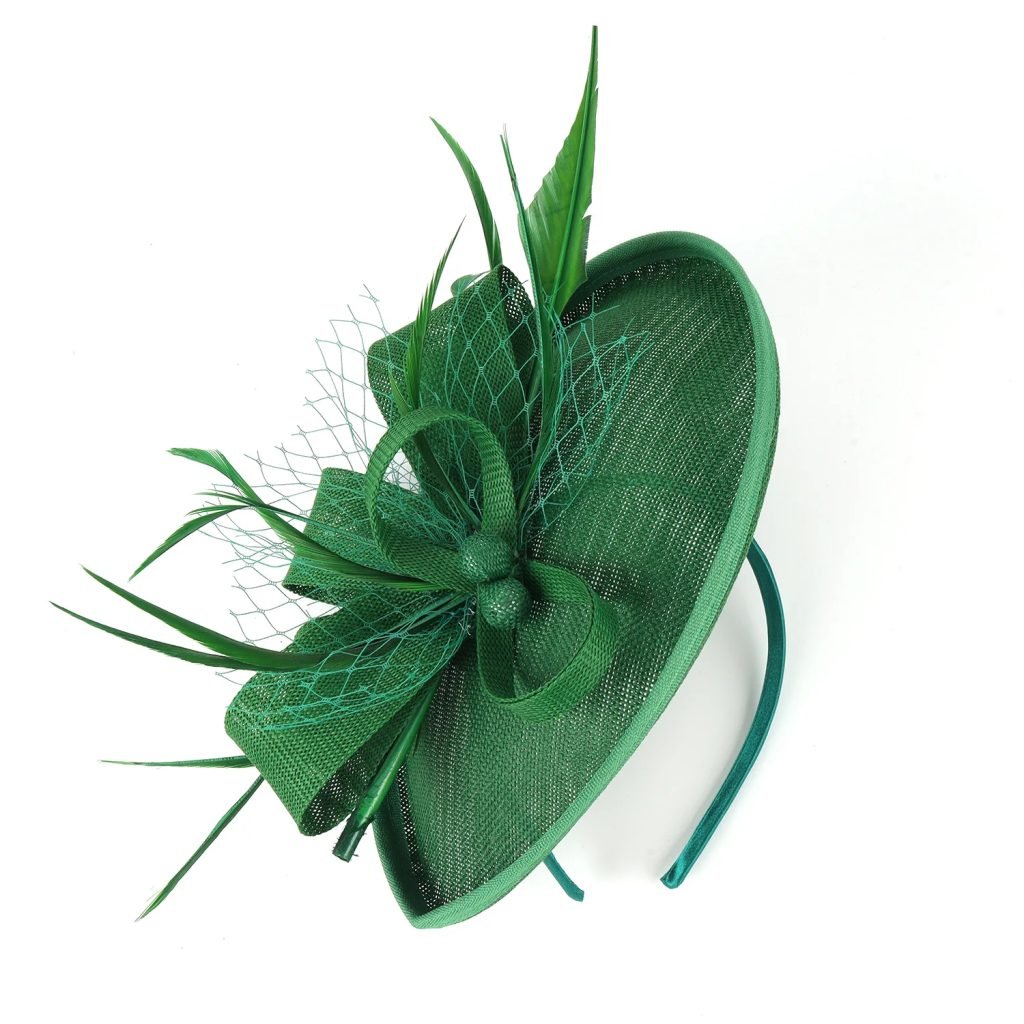 2025 New Teardrop Sinamay Loop Veil and Feather Fascinator Formal Hat Kentucky Derby,Ascot, Melbourne Cup,Church Headpiece