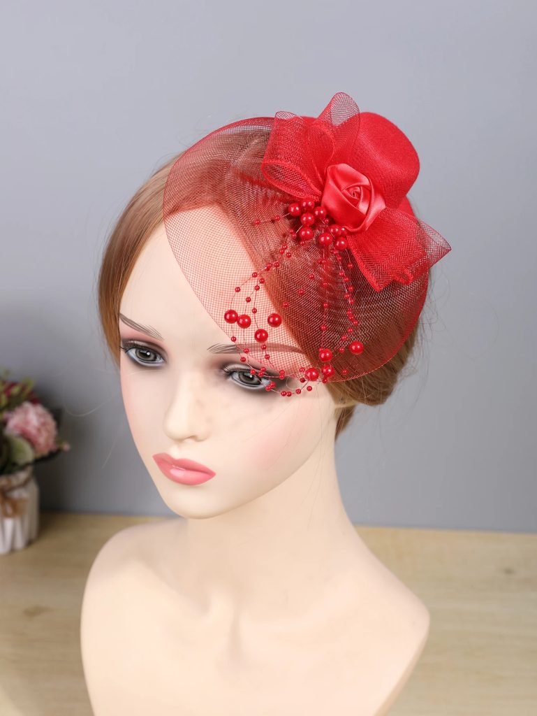 1pcs little top hat woman vintage dress cute mesh headdress dinner stage photo show birthday children's headdress accessories