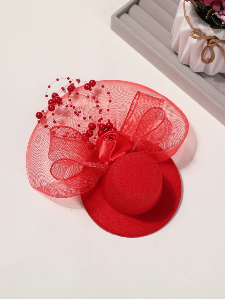 1pcs little top hat woman vintage dress cute mesh headdress dinner stage photo show birthday children's headdress accessories