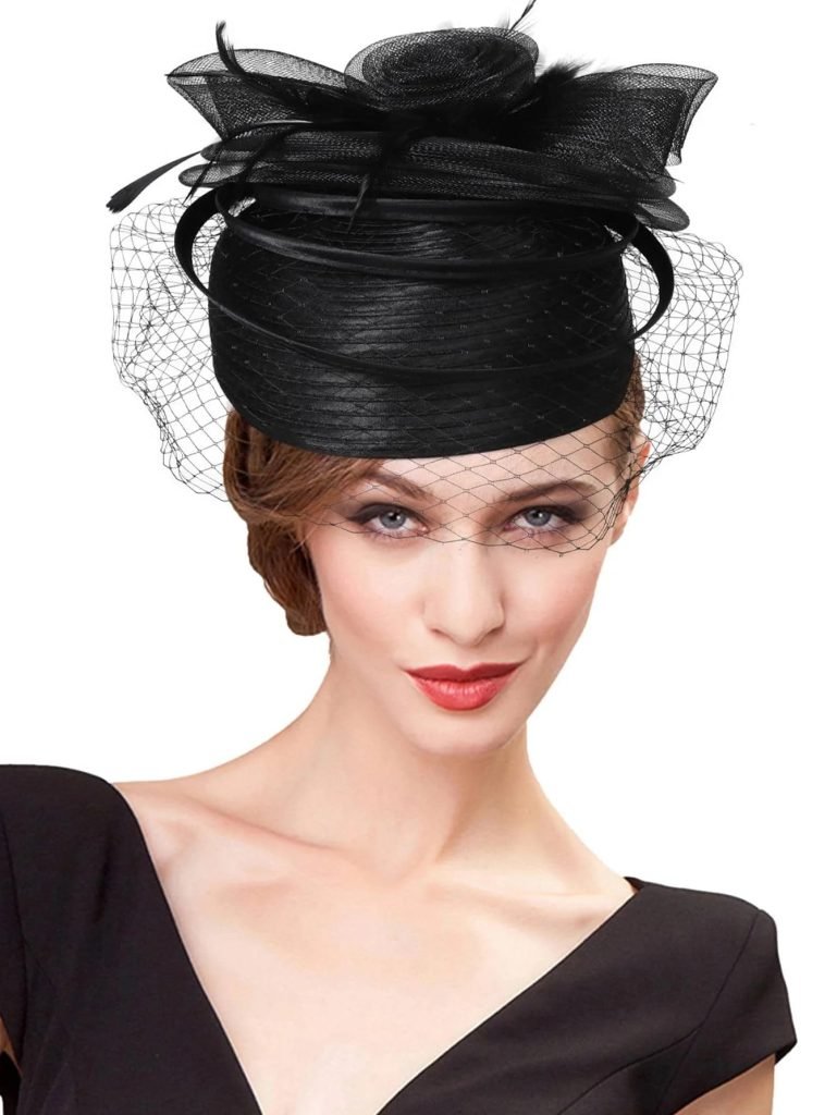 Wedding Bridal Hats Fascinators For Woman Lady With Feather Veil Cocktail Tea Party Dress Elegant Kentucky Derby Cap Church Hat