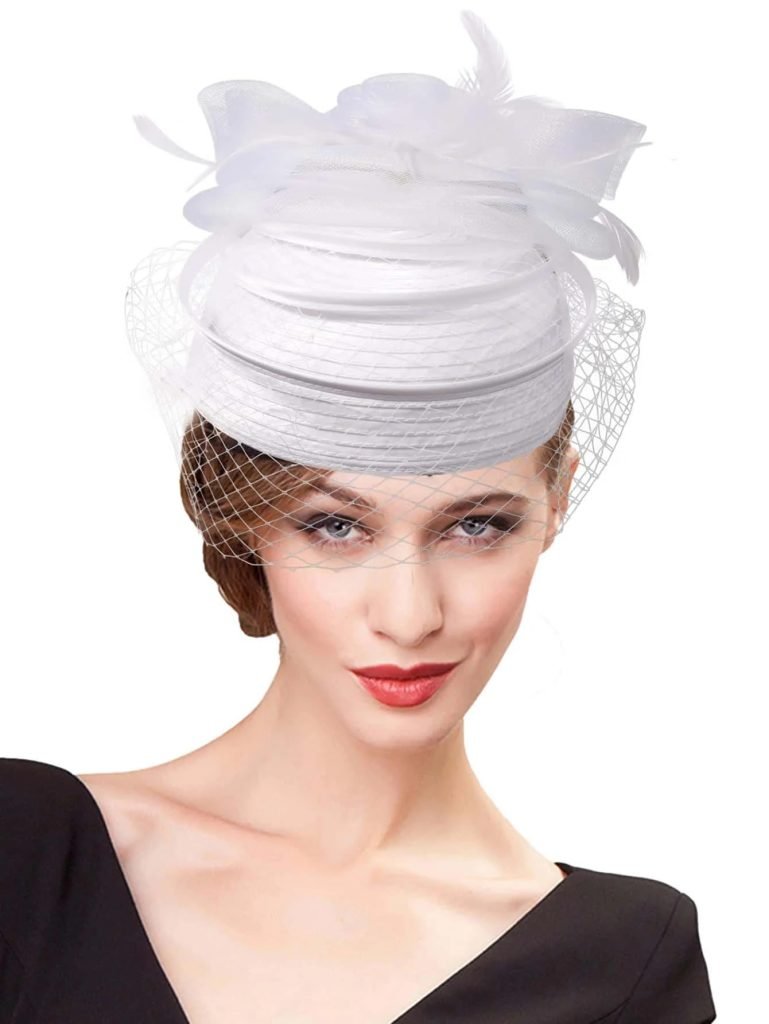 Wedding Bridal Hats Fascinators For Woman Lady With Feather Veil Cocktail Tea Party Dress Elegant Kentucky Derby Cap Church Hat