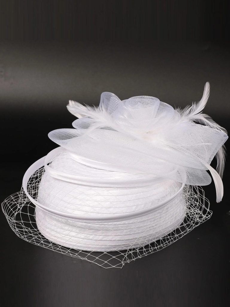 Wedding Bridal Hats Fascinators For Woman Lady With Feather Veil Cocktail Tea Party Dress Elegant Kentucky Derby Cap Church Hat