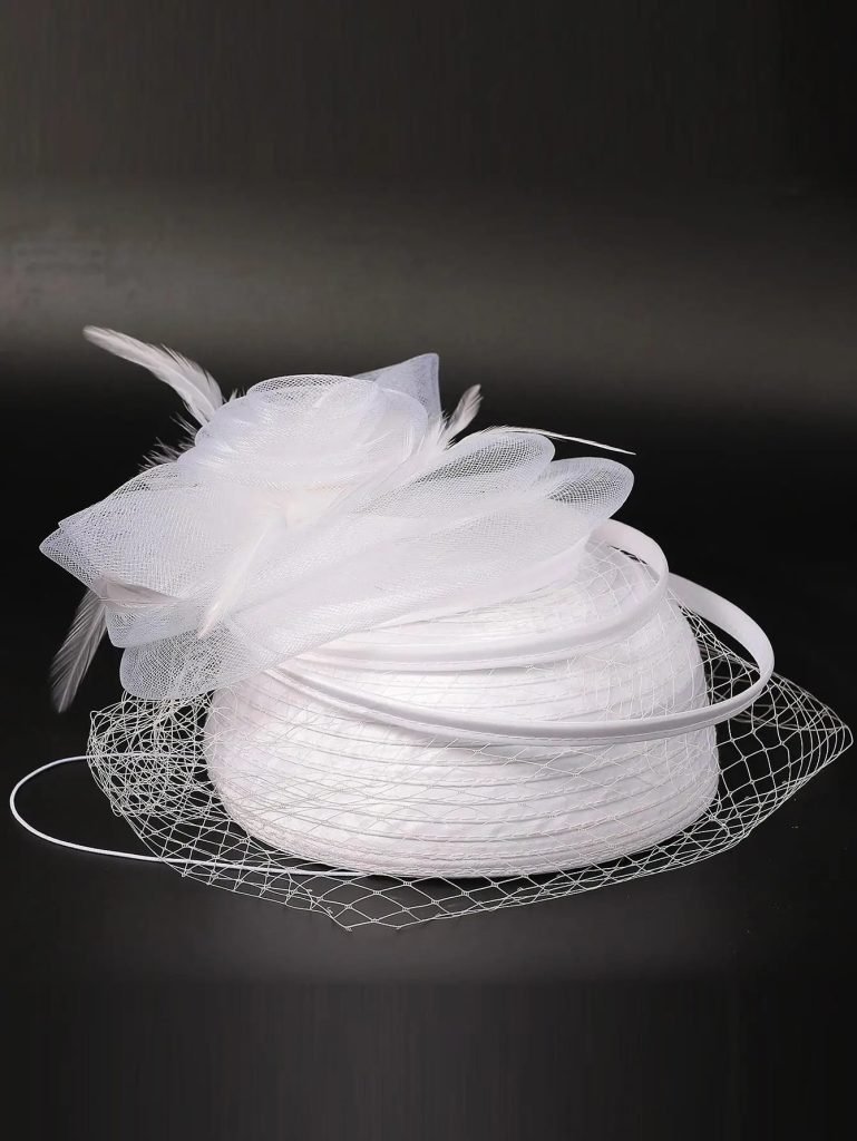 Wedding Bridal Hats Fascinators For Woman Lady With Feather Veil Cocktail Tea Party Dress Elegant Kentucky Derby Cap Church Hat