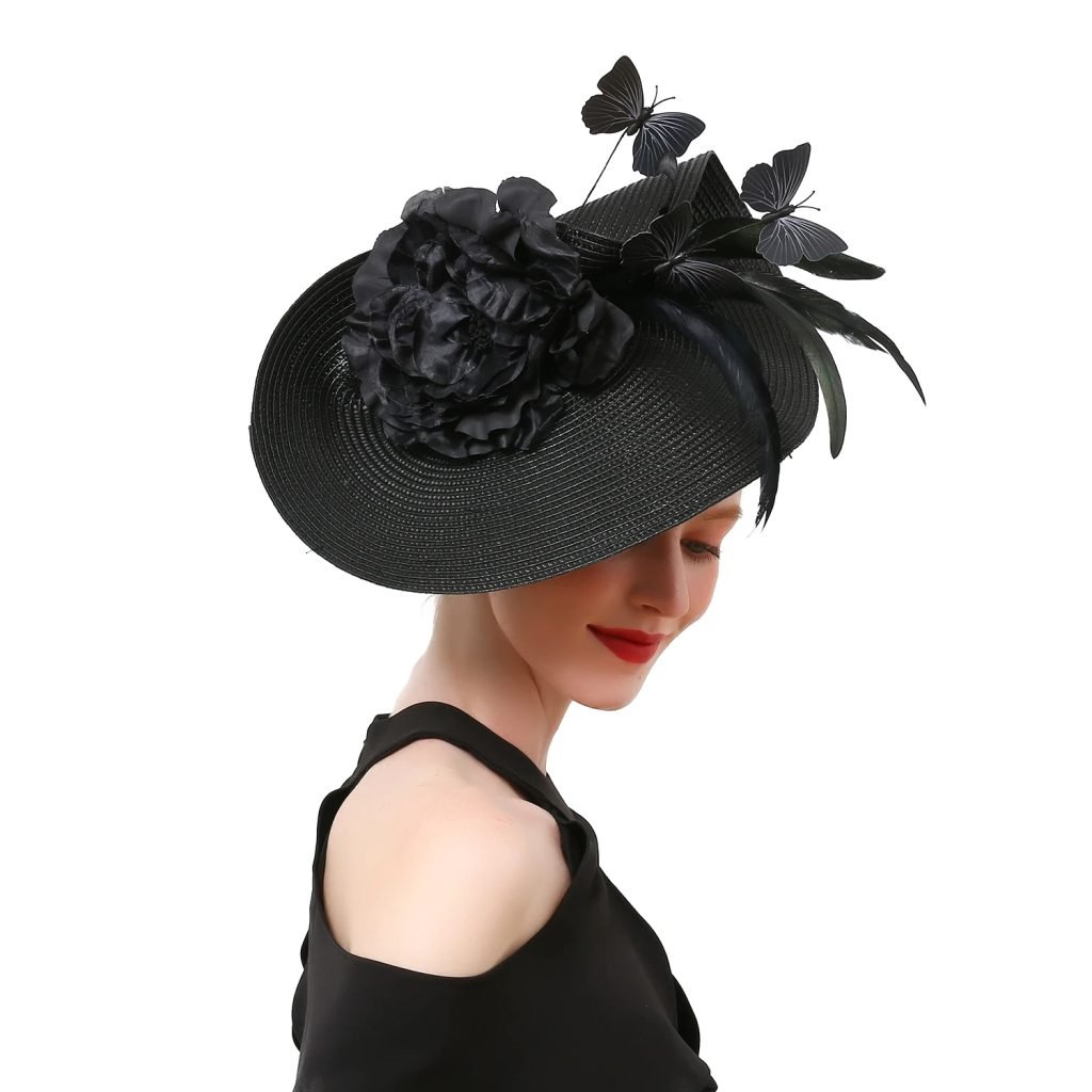 Fancy Butterfly Feather Fascinator Hat Fancy Multicolour Kentucky Derby Hat Tea Party Flower Headdress Female Top Hat Church Hat