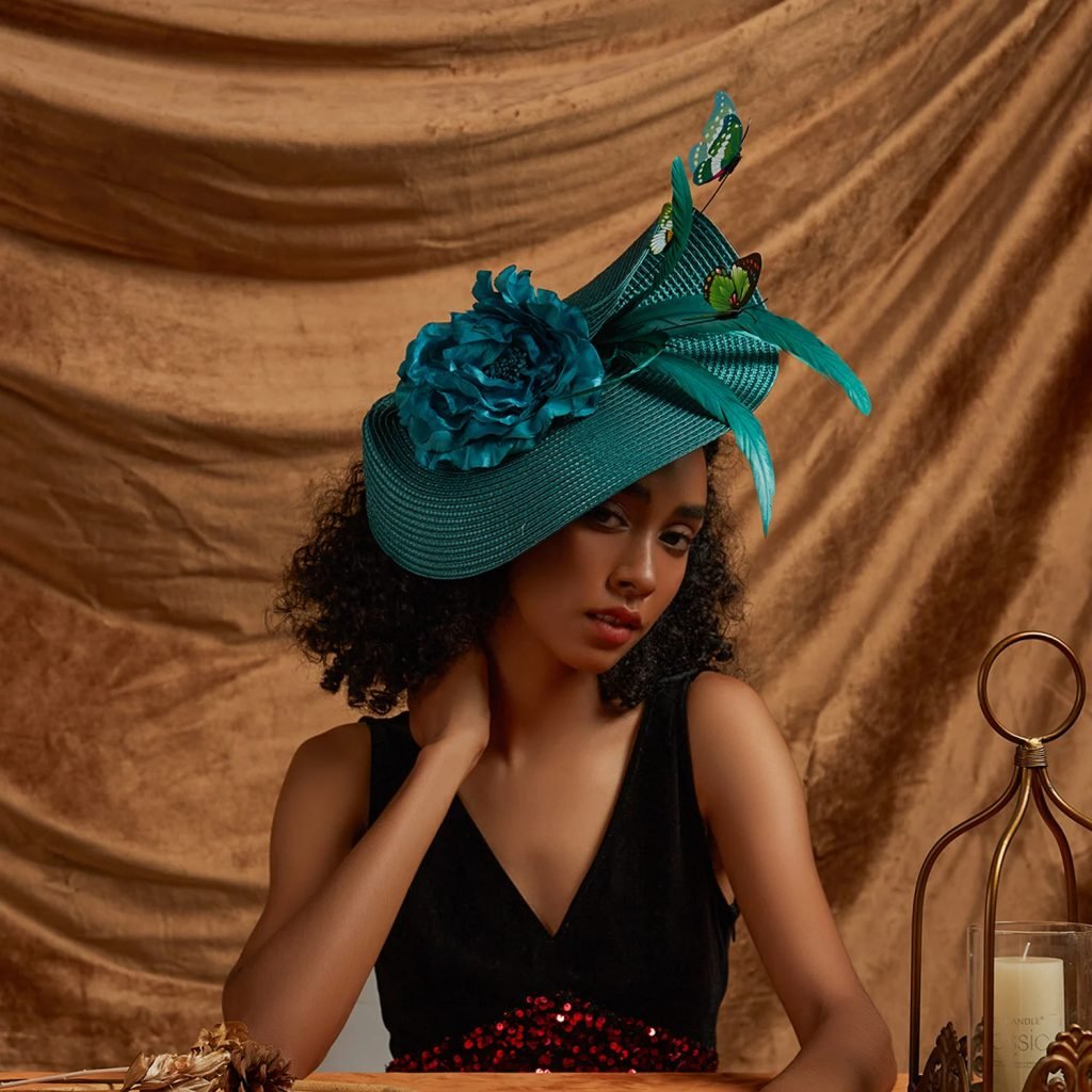 Fancy Butterfly Feather Fascinator Hat Fancy Multicolour Kentucky Derby Hat Tea Party Flower Headdress Female Top Hat Church Hat