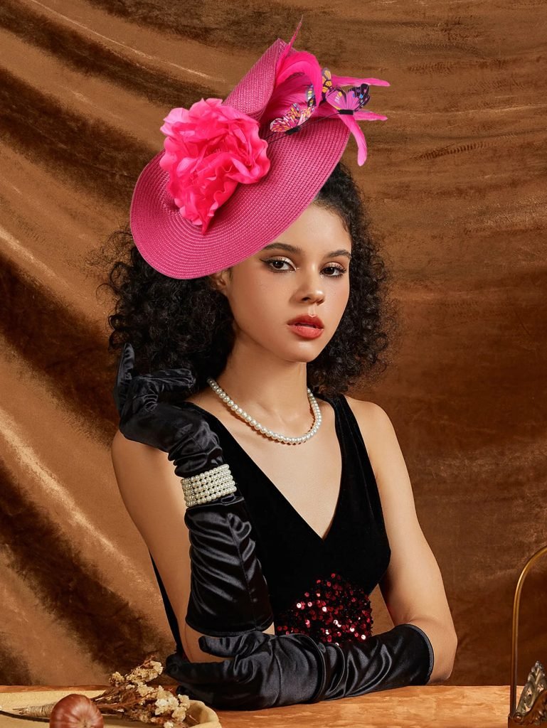 Fancy Butterfly Feather Fascinator Hat Fancy Multicolour Kentucky Derby Hat Tea Party Flower Headdress Female Top Hat Church Hat