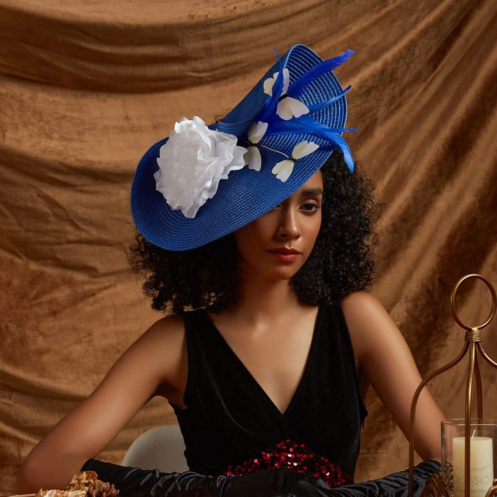Fancy Butterfly Feather Fascinator Hat Fancy Multicolour Kentucky Derby Hat Tea Party Flower Headdress Female Top Hat Church Hat