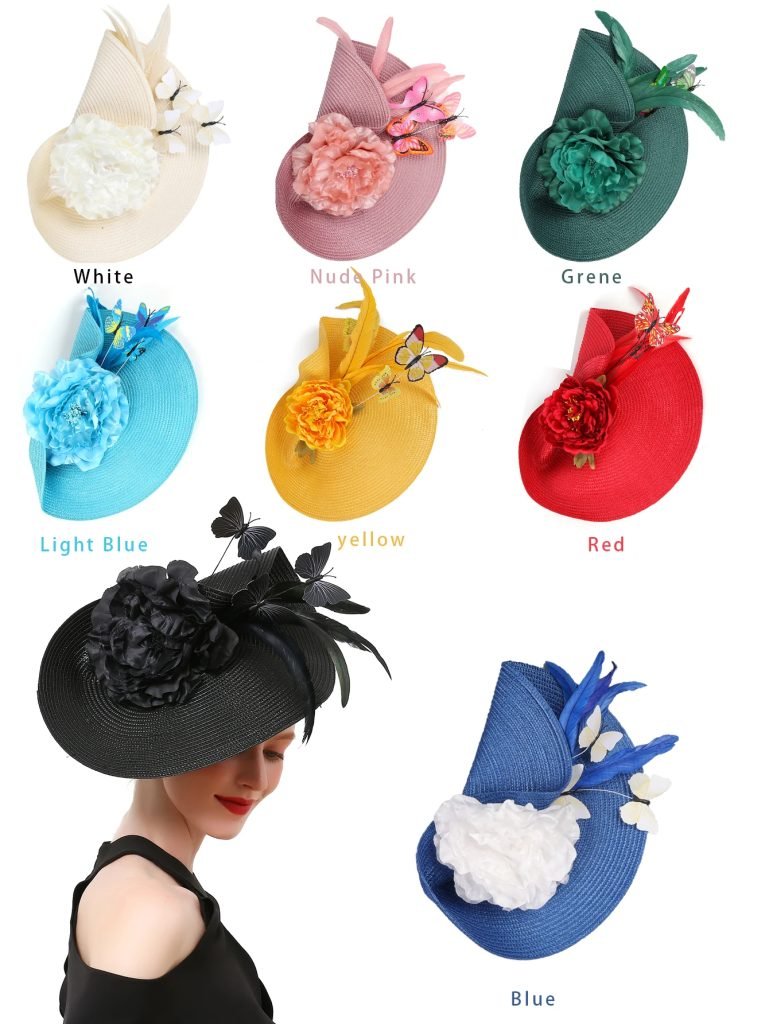 Fancy Butterfly Feather Fascinator Hat Fancy Multicolour Kentucky Derby Hat Tea Party Flower Headdress Female Top Hat Church Hat