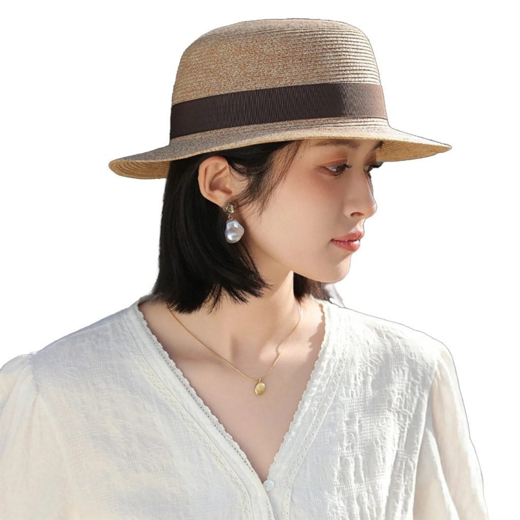 Women Wide Brim Straw Hat Multicolor Ribbon Design Sunshade Straw Hats for Vacation Beach Travel Outdoor