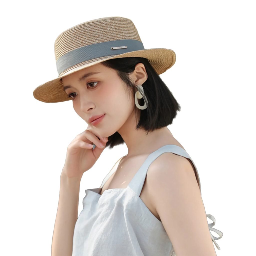 Women Wide Brim Straw Hat Multicolor Ribbon Design Sunshade Straw Hats for Vacation Beach Travel Outdoor