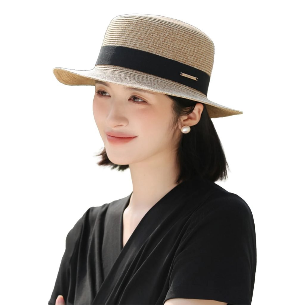 Women Wide Brim Straw Hat Multicolor Ribbon Design Sunshade Straw Hats for Vacation Beach Travel Outdoor