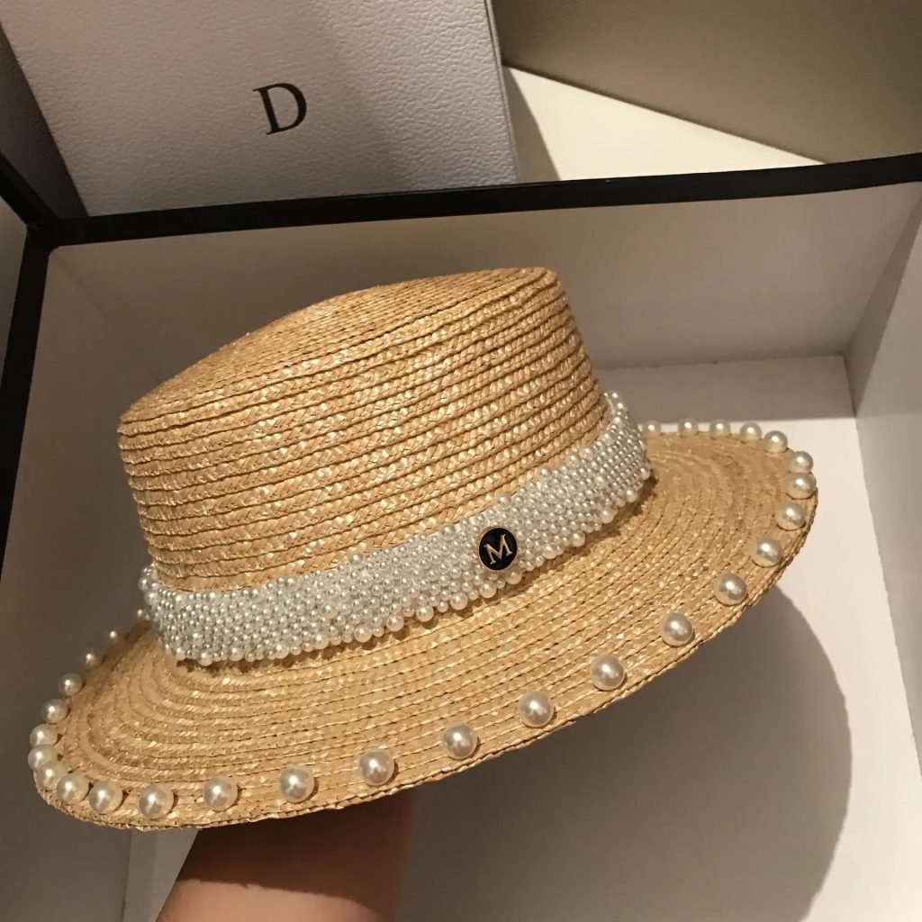 Straw summer hat French elegant ladies seaside travel sun hat Hepburn style wide brim hat  햇빛가리개 모자 모자