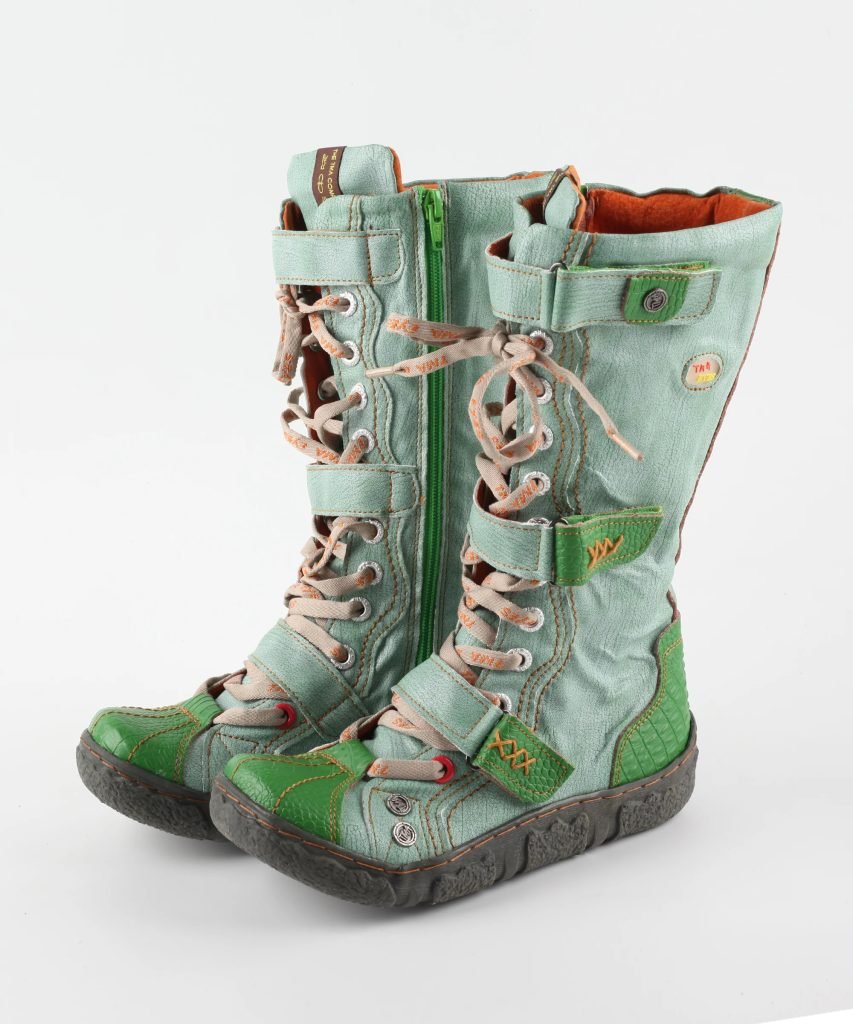 TMA EYES Strape-Accent Washed PU Leather Flat Women's Boot With Plus Size