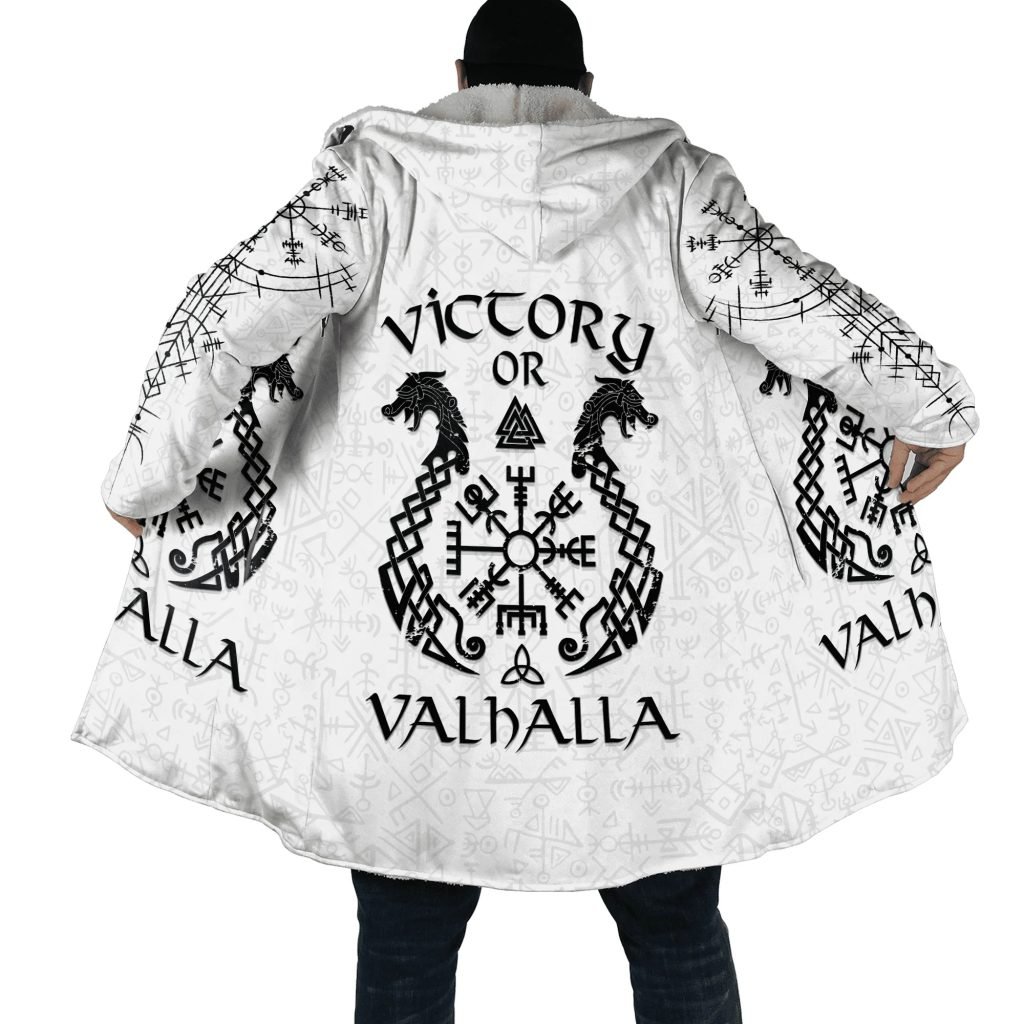 Winter Fashion Mens cloak Norse Odin Raven Tattoo 3D Printed Thick Fleece Hooded Coat Unisex Casual Warm Cape coat DP23