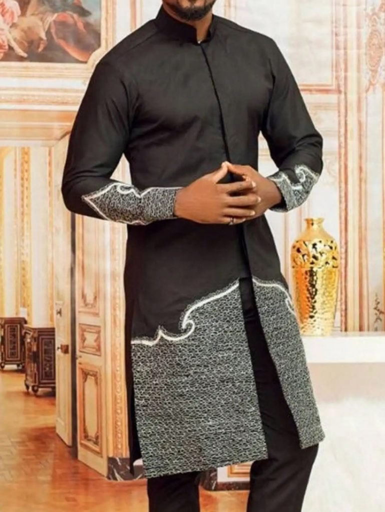 2024 New In Kaftan African Style Suits for Men 2 Piece Set Embroidered Shirts and Pants Traditional Luxury Suits for Men