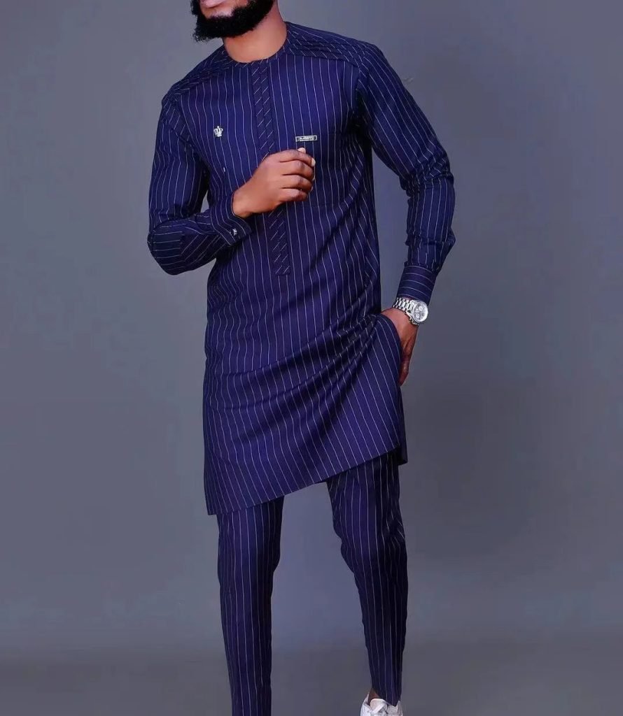 2024 New In Kaftan African Style Suits for Men 2 Piece Set Embroidered Shirts and Pants Traditional Luxury Suits for Men