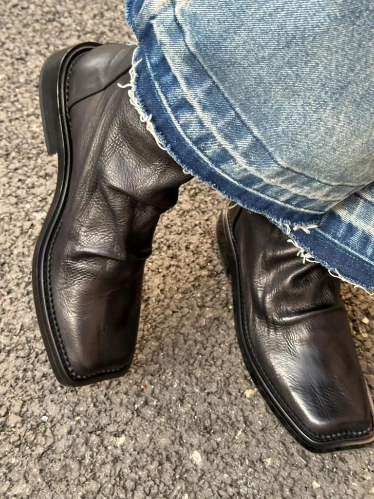 After The Zipper Explosion Helps Square Head Trendy Men's Leather Casual British Style Platform Chelsea Boots