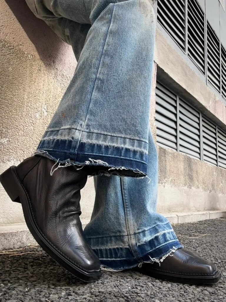 After The Zipper Explosion Helps Square Head Trendy Men's Leather Casual British Style Platform Chelsea Boots