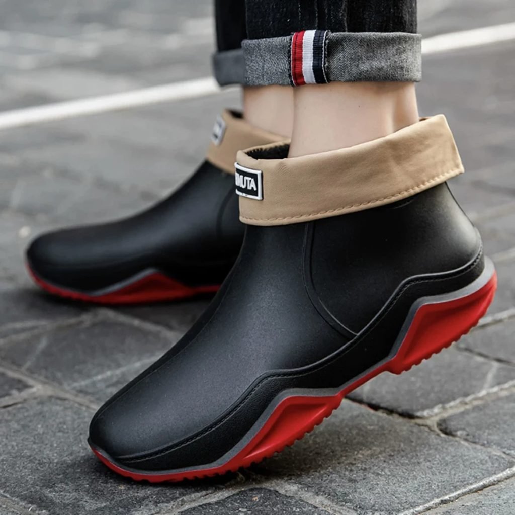 Fashionable Men & Women’s Ankle Rain Boots Anti-Slip Waterproof Shoes Work Boots Suitable For Summer & Winter Rainy & Snowy Day