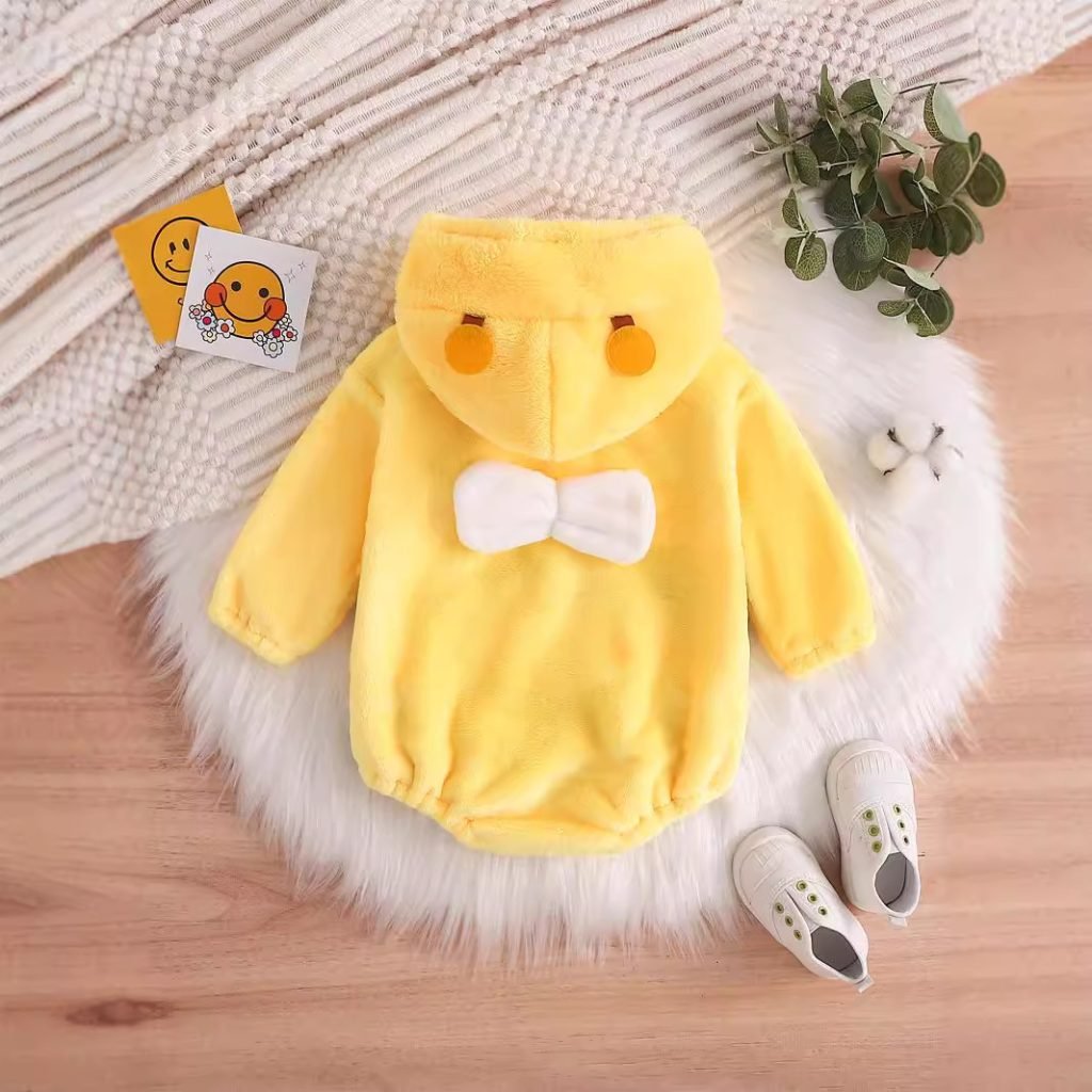 Baby Flannel Comfortable Bee Shape Jumpsuit