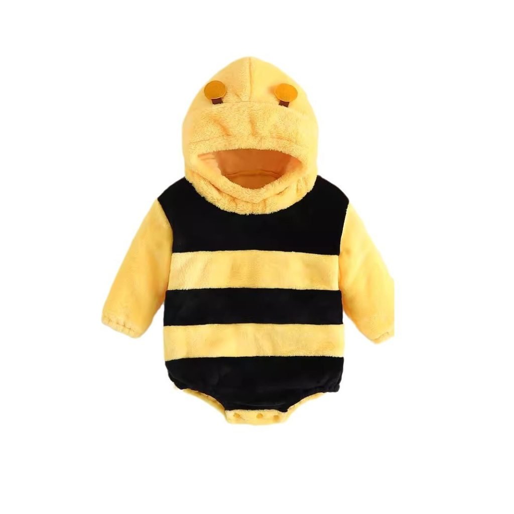 Baby Flannel Comfortable Bee Shape Jumpsuit