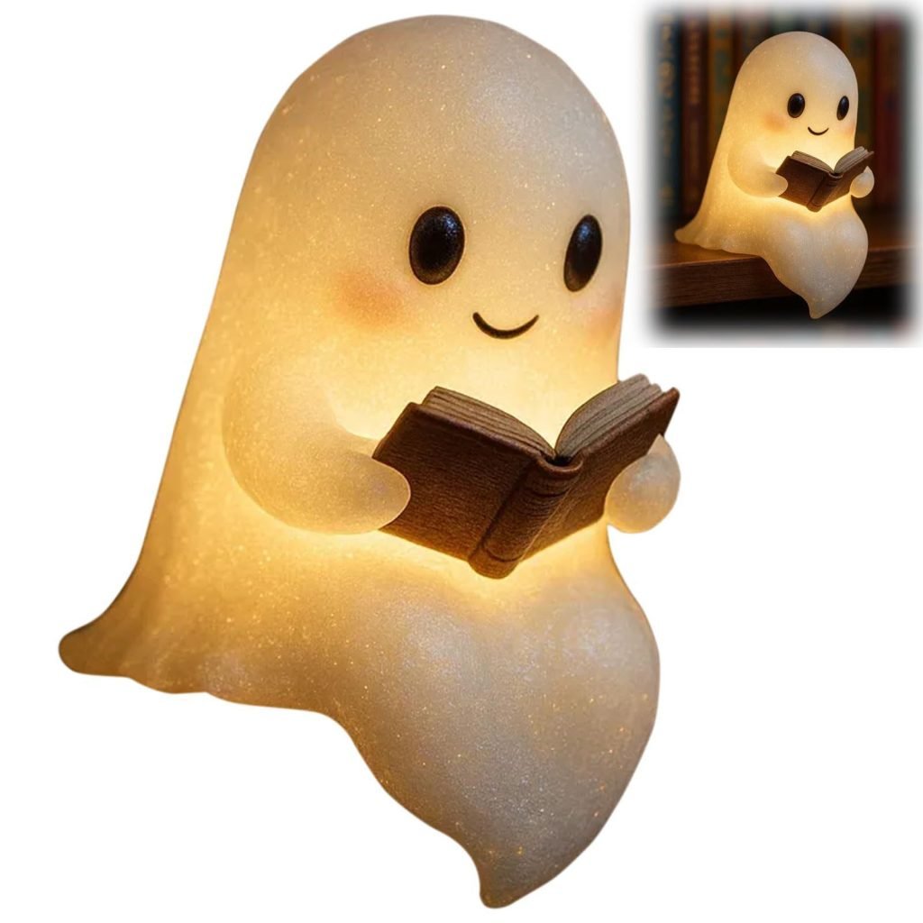 Cute LED Ghost Night Light Children’s Nightlight Gift Bedside Sleep Lamp Halloween Decorations Lovely Ghost Lamp Warm Light