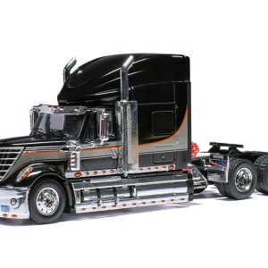 2010 International Lonestar Truck Tractor Black with Silver Stripes 1/64 Diecast Model by IXO Models