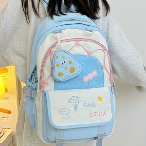 Simple And Lightweight Large Capacity Contrast Color Backpack