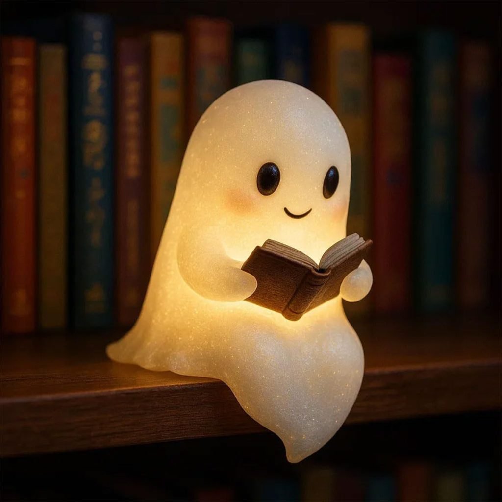 Cute LED Ghost Night Light Children’s Nightlight Gift Bedside Sleep Lamp Halloween Decorations Lovely Ghost Lamp Warm Light