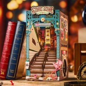 Rolife Book Nook Kit DIY 3D Wooden Miniature Street Scene With LED Lighting For Adults
