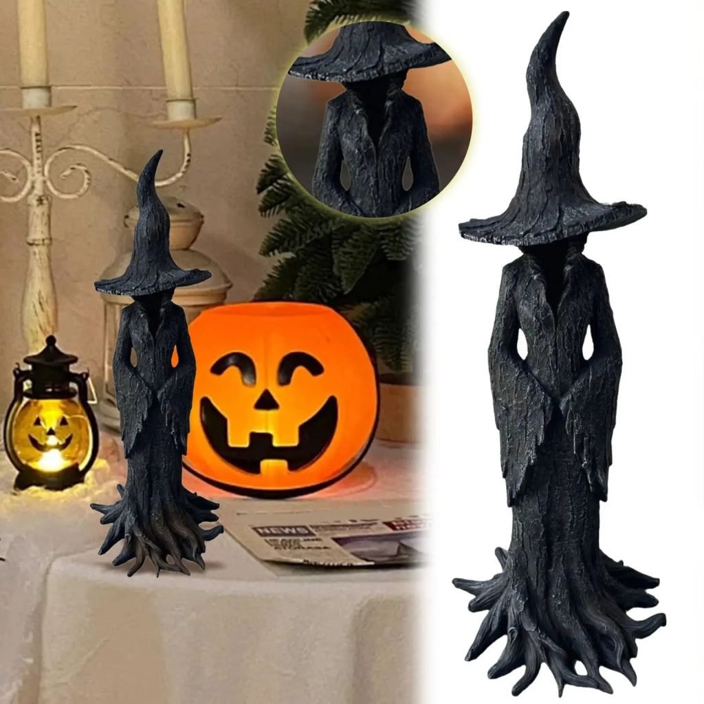 Estatua de bruja de 30CM, 2025 exclusiva, nuevo mago Retro, decoración del hogar, adorno de resina fantasma, suministros de decoración de Halloween