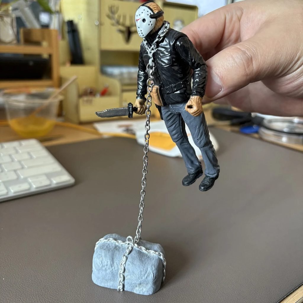 Jason Voorhees Themen personaje modelo resina dibujos animados Mini hogar decoración de escritorio regalo para fanáticos y niños